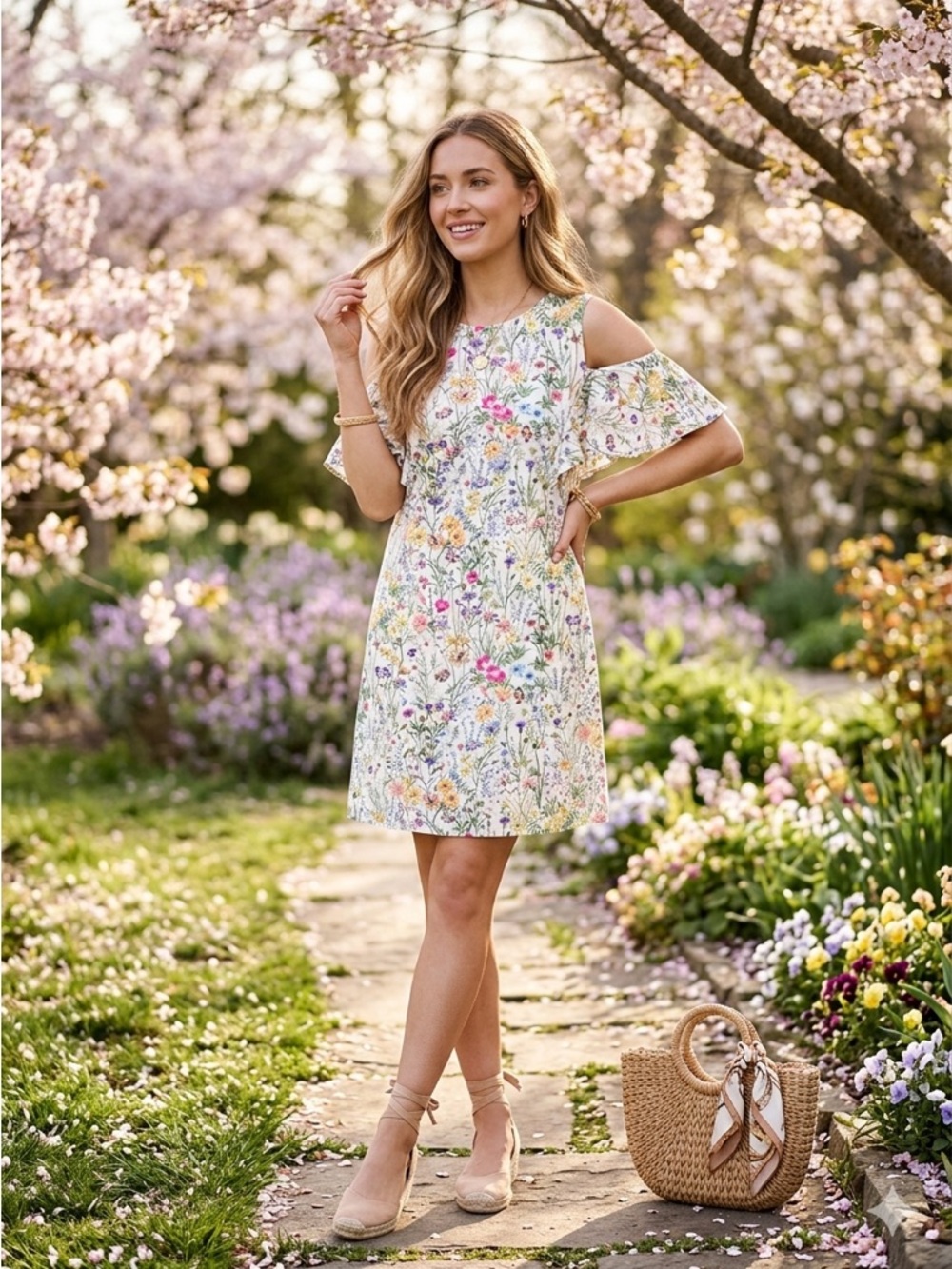 H&M ARCHIVAL Garden Collection Wildflower Botanical Cottagecore Dress 4 EUC